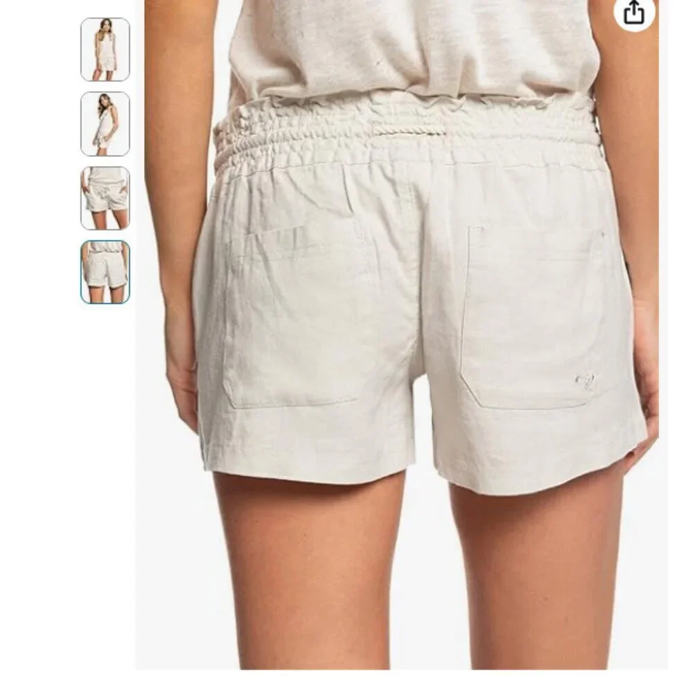 Roxy - Oceanside Linen Short in Sea Stone - M Vietnam